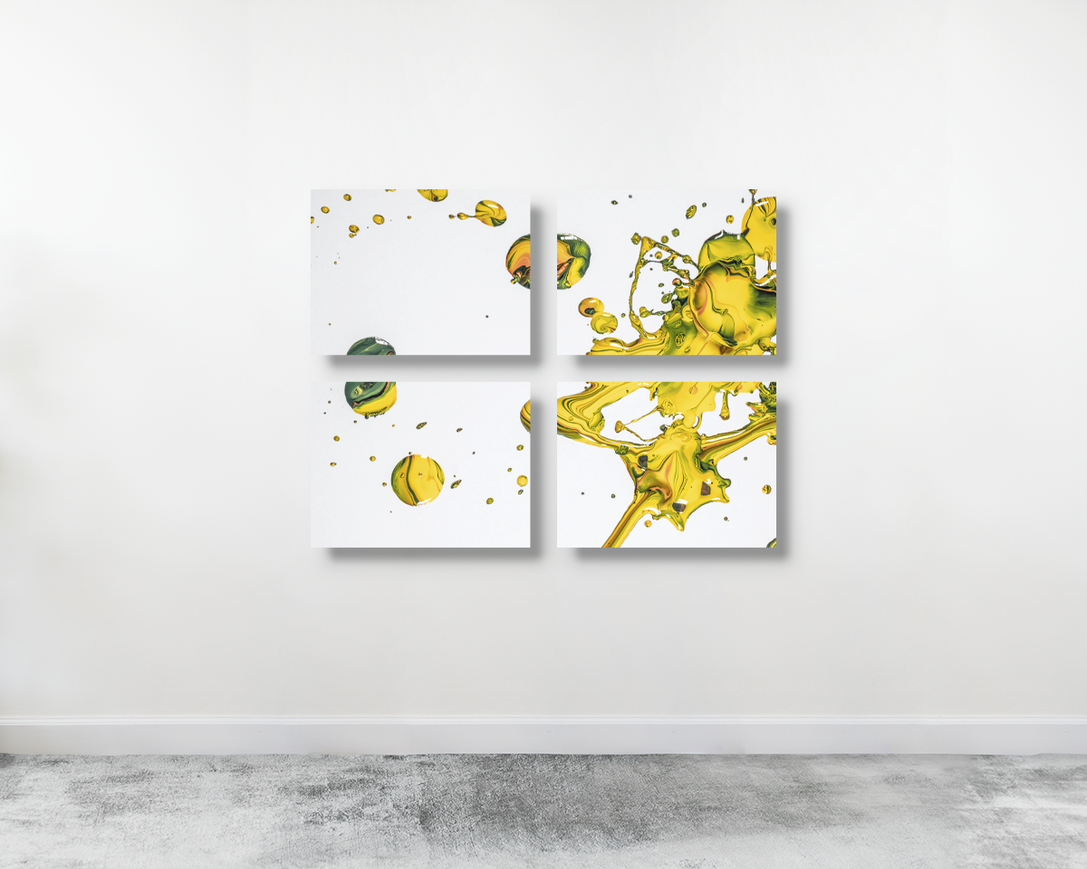 TABLOU MULTICANVAS SPLASH-Set 4 tablouri decorative, dimensiune totală set 80×60 cm