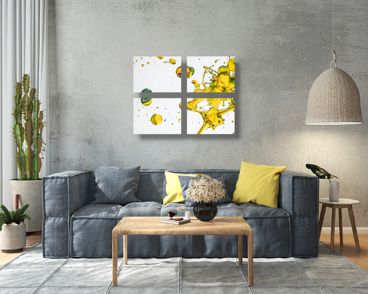 TABLOU MULTICANVAS SPLASH-Set 4 tablouri decorative, dimensiune totală set 80×60 cm