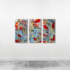 TABLOU MULTICANVAS ABSTRACT PAINTING-Set 3 tablouri decorative, dimensiune totală set 90×50 cm