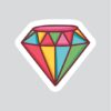 STICKER AUTOCOLANT DIAMANT – 6X5 CM