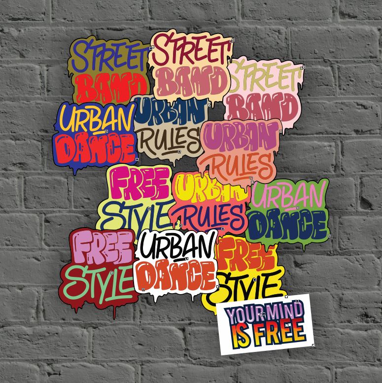 Set Stickere autocolante Urban Art – Graffiti, Desene Animate și Elemente Fun