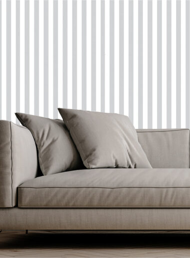 Tapet Striped Minimalist Gri și Alb – Dungi Verticale Fine