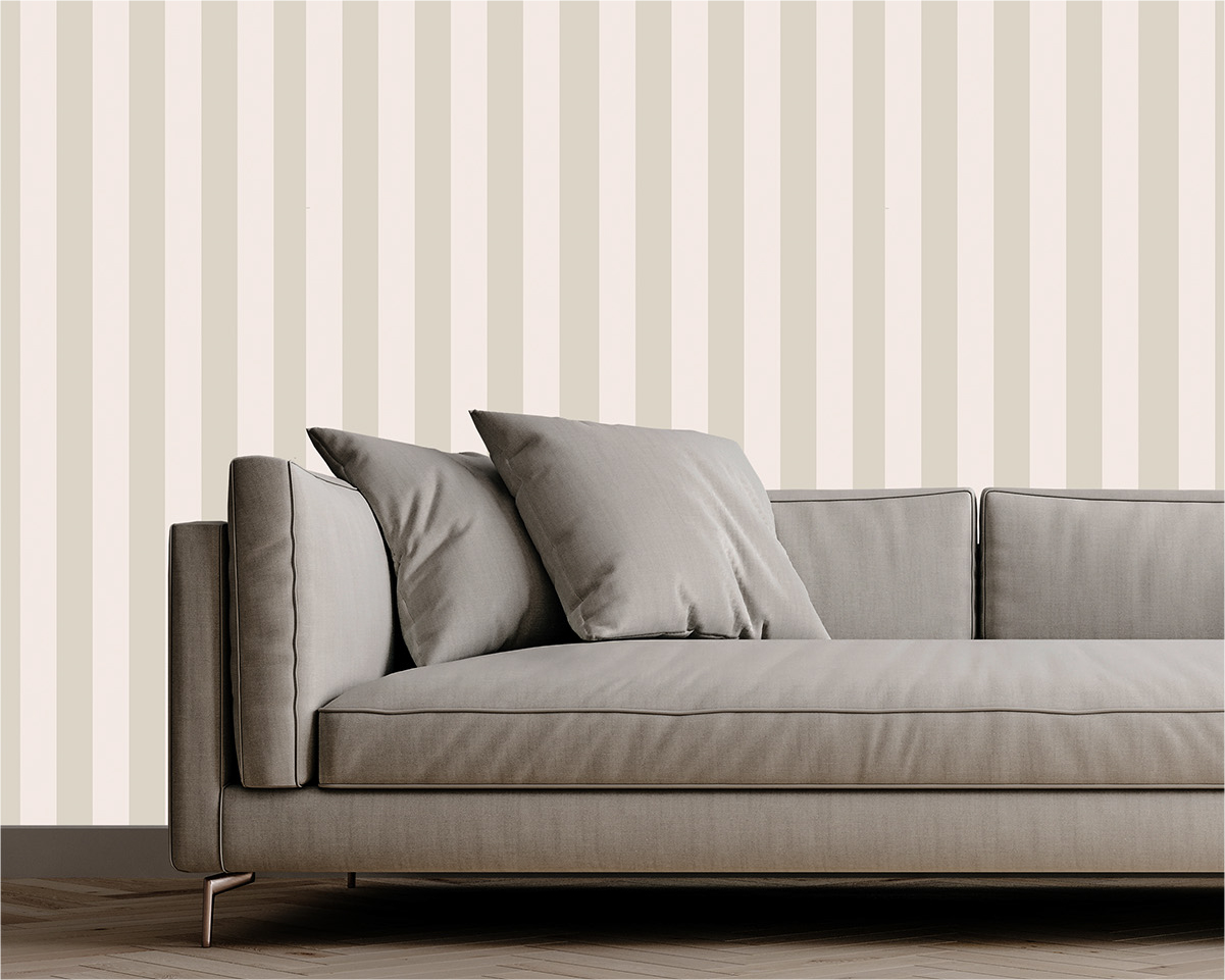Tapet Striped Crem și Bej – Design Vertical Soft și Elegant