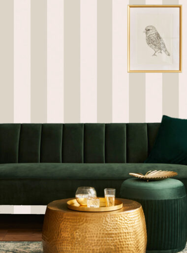 Tapet Striped Clasic Crem și Bej – Dungi Late Verticale