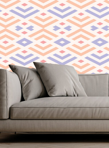 Tapet Textura Geometric Pastel – Model Etnic în Nuanțe Delicate