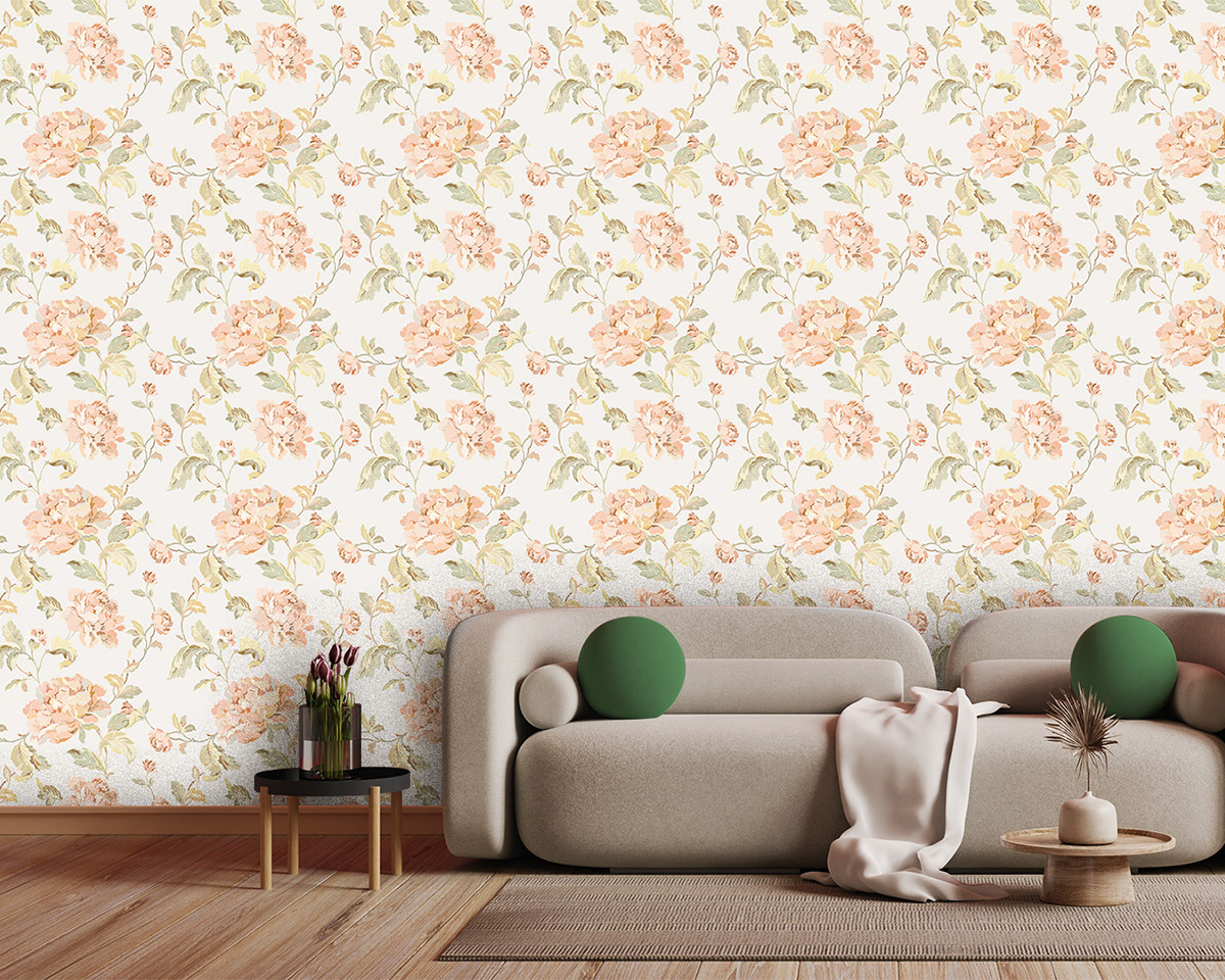 Tapet Floral Trandafiri Piersici